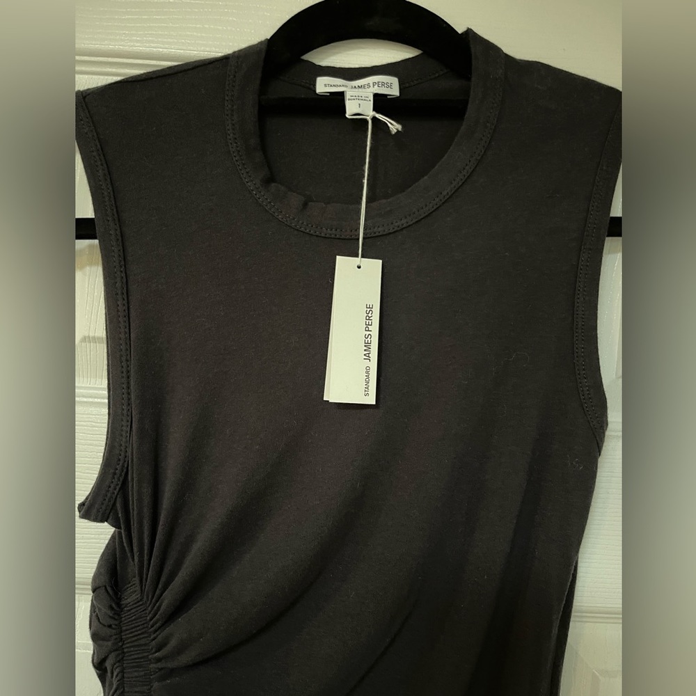 James Perse classic black midi body dress size 1